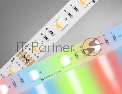 Светодиодная лента Ambrella light GS4403 5050 60Led/ 10W m/ 24V IP20 RGBW+6500K/ 5000*10*1.87mm (5 конт.)
