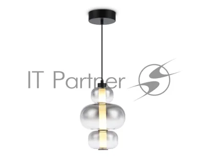 Подвесной светодиодный светильник Ambrella light LH11057 BK/SM черный/дымчатый 18W 3000K D230*350