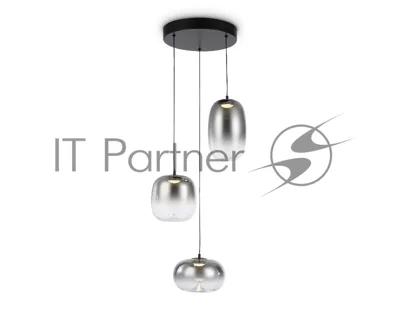 Подвесной светодиодный светильник Ambrella light LH11099/3 BK/SM черный/дымчатый 12W 3000K D350*1505