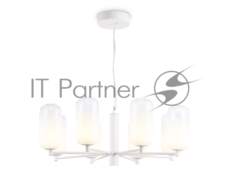 Подвесной светодиодный светильник Ambrella light LH11109/8 WH/FR белый/белый матовый 28W 3000K D720*280