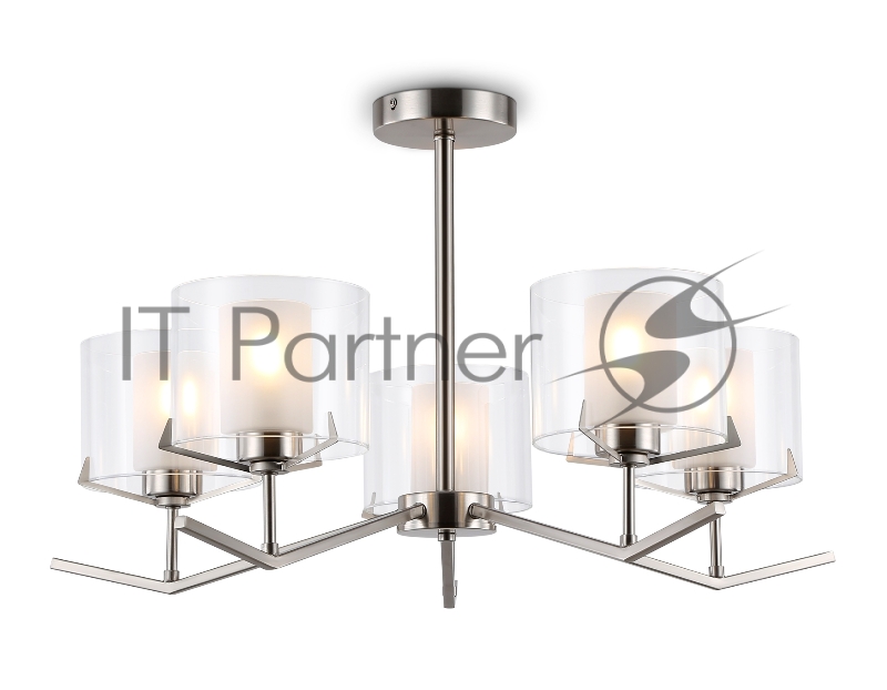 Люстра Ambrella light LH57001/5 SN/FR никель/белый матовый E14/5 max 40W D690*390