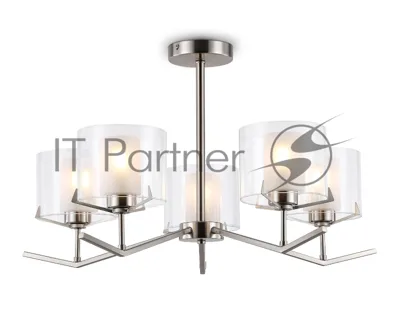 Люстра Ambrella light LH57001/5 SN/FR никель/белый матовый E14/5 max 40W D690*390