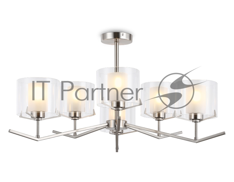 Люстра Ambrella light LH57002/6 SN/FR никель/белый матовый E14/6 max 40W D850*420