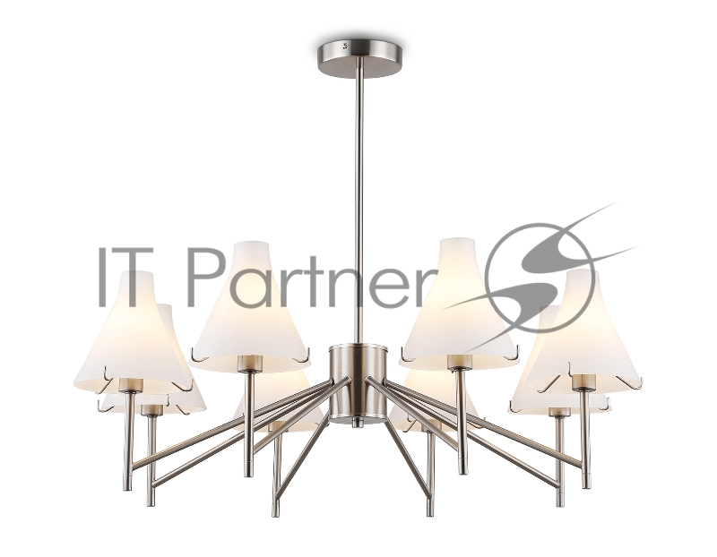 Люстра Ambrella light LH57125/8 SN/FR никель/белый матовый E14/8 max 40W D800*650