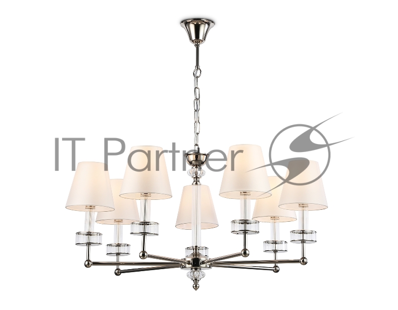 Люстра Ambrella light LH71003/7 BN/WH никель/белый E14*7 max 40W D820*1130