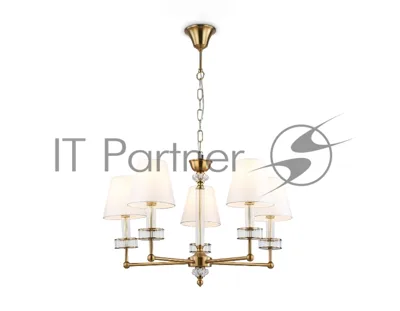 Люстра Ambrella light LH71021/5 BS/WH латунь/белый E14*5 max 40W D670*1130