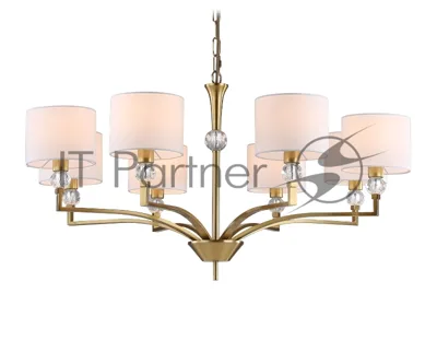 Люстра Ambrella light LH71133/8 BS/WH латунь/белый E14/8 max 40W D840*880