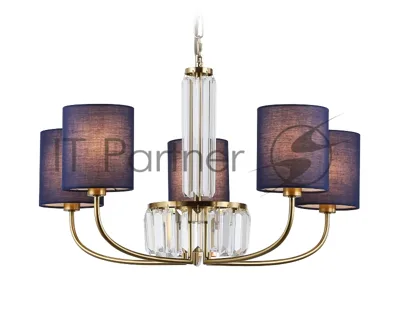 Люстра Ambrella light LH71271/5 BS/DB латунь/темно синий E14/5 max 40W D650*840