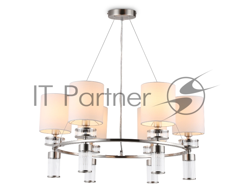 Люстра Ambrella light LH71291/6 SN/WH никель/белый E14/6 max 40W D680*730