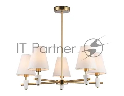 Люстра Ambrella light LH75044/5 BS/WH латунь/белый E14*5 max 40W D700*580