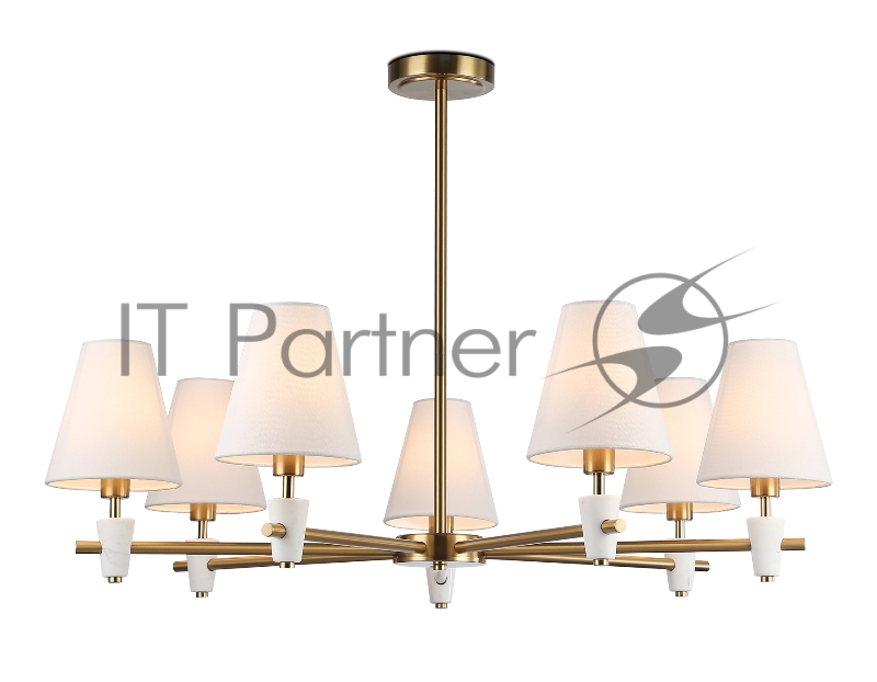 Люстра Ambrella light LH75045/7 BS/WH латунь/белый E14*7 max 40W D840*580