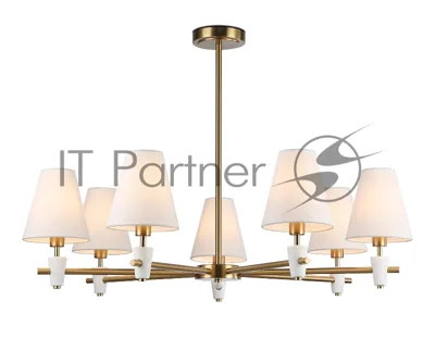 Люстра Ambrella light LH75045/7 BS/WH латунь/белый E14*7 max 40W D840*580