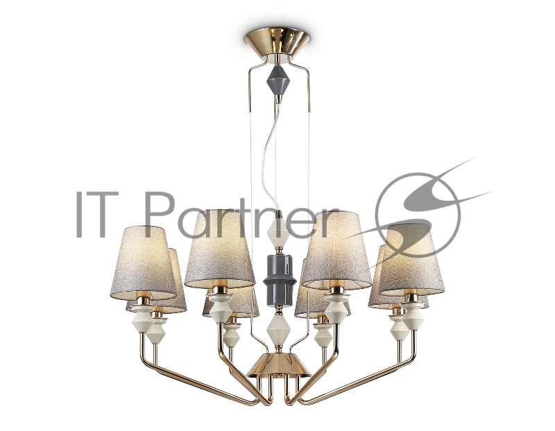 Люстра Ambrella light LH75403/8 GD/GR золото/серый E14*8 max 40W D815*1260