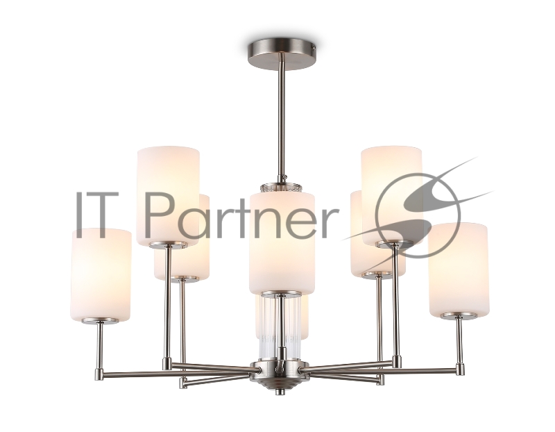 Люстра Ambrella light LH56213/8 SN/FR никель/белый матовый E27/8 max 60W D700*600