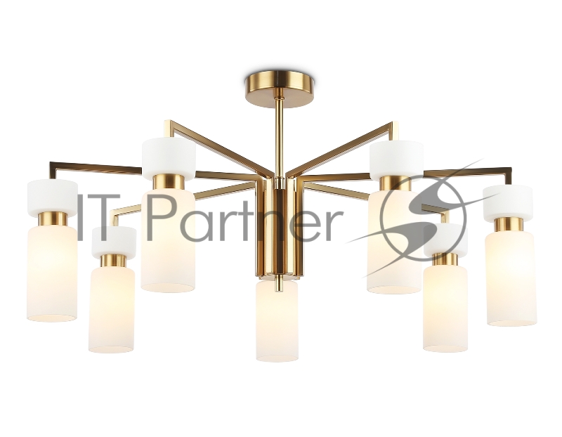 Люстра Ambrella light LH56126/7 BS/FR латунь/белый матовый E14*7 max 40W D705*350