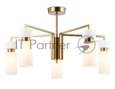 Люстра Ambrella light LH56124/5 BS/FR латунь/белый матовый E14*5 max 40W D605*350
