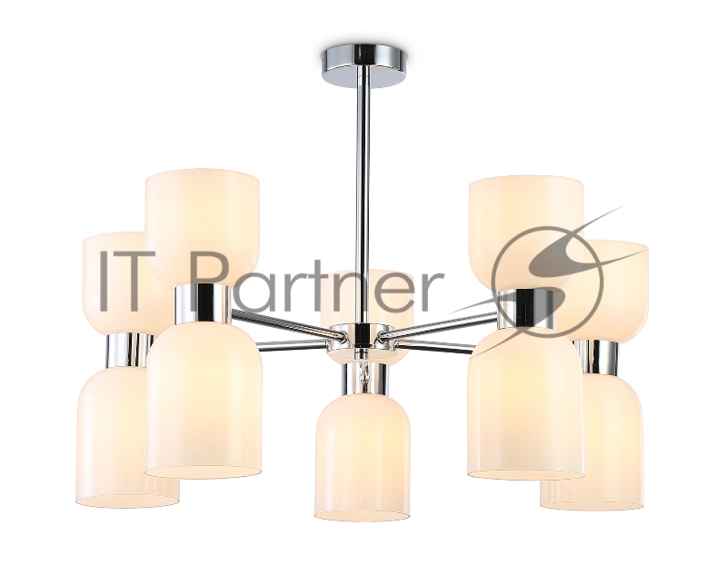 Люстра Ambrella light LH56083/10 СH/FR хром/белый матовый E14*10 max 40W D700*510