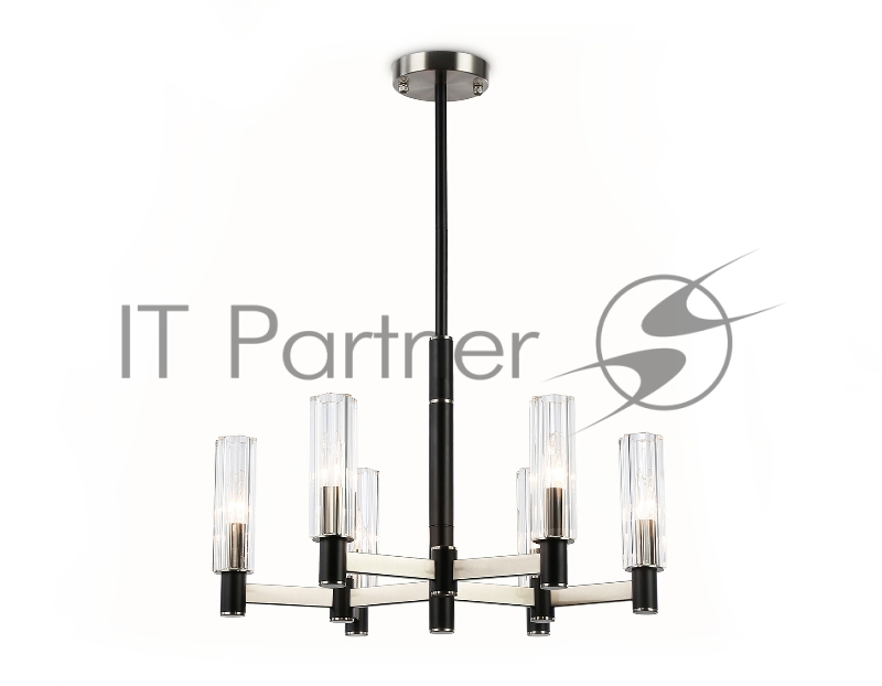 Люстра Ambrella light LH55501/6 SN/BK/CL сатин никель/черный/прозрачный E14*6 max 40W D570*760