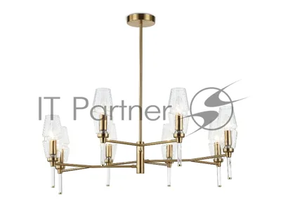 Люстра Ambrella light LH55202/8 BS/CL латунь/прозрачный E14*8 max 40W D800*520