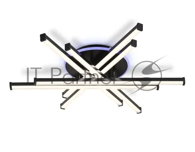 Потолочный светодиодный светильник Ambrella light FL6272 BK черный 76W 3000K-6400K+RGB 700*615*135 (ПДУ ИК)