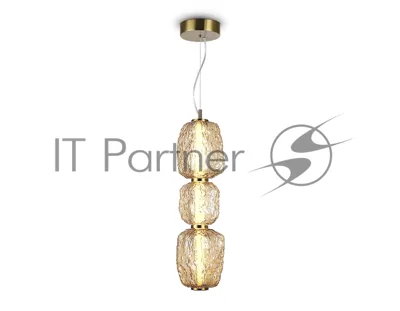 Подвесной светодиодный светильник Ambrella light LH30102 SB/TI бронза/янтарь 23W 3000K 140*140*1760