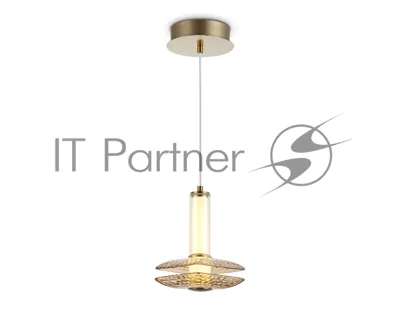 Подвесной светодиодный светильник Ambrella light LH31001 BS/TI латунь/янтарь 10W 3000K 150*150*240