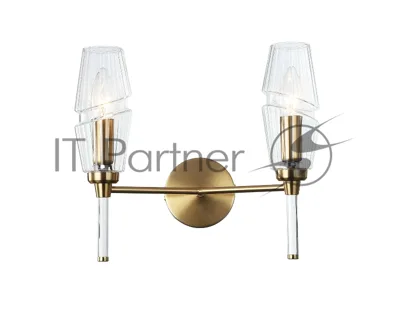 Настенный светильник Ambrella light LH55206/2 BS/CL латунь/прозрачный E14*2 max 40W 330*170*280