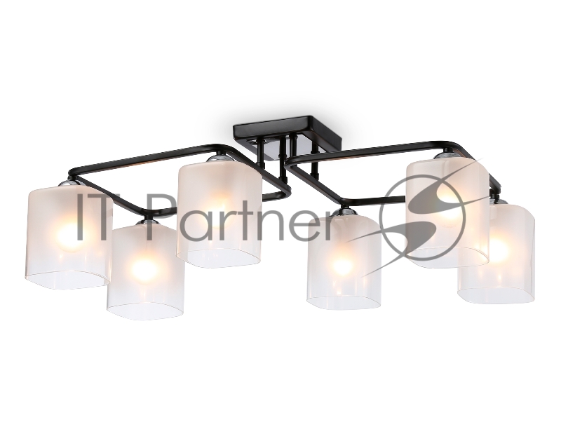Светильник Ambrella light TR303224/6 BK/CH/FR черный/хром/белый матовый E27*6 max 60W 615*390*220