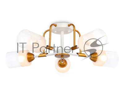 Светильник Ambrella light TR303323/5 WH/GD/CL/FR белый/золото/прозрачный/белый матовый E27*5 max 60W D620*200