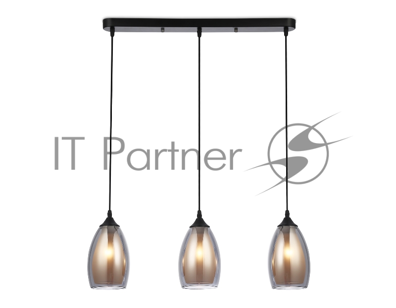 Светильник Ambrella light TR3537/3 BK/SM/FR черный/дымчатый/белый матовый E27/3 max 40W 640*120*820