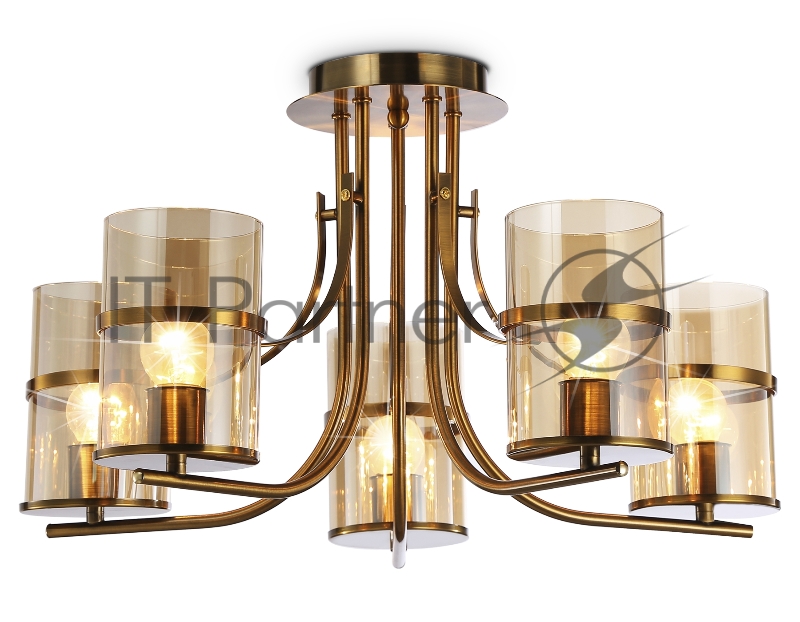Светильник Ambrella light TR3222/5 GD/TI золото/янтарь E27*5 max 40W D540*300
