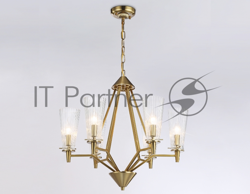 Светильник Ambrella light TR3231/6 BS/FR латунь/белый матовый E14*6 max 40W D610*585