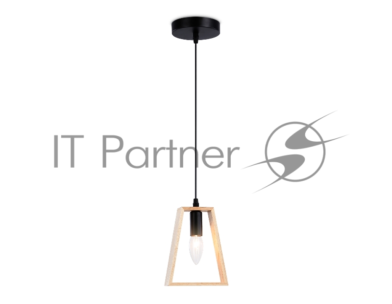 Светильник Ambrella light TR80497 BK/LW черный/светлое дерево E14 max 60W D150*1000