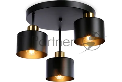 Светильник Ambrella light TR8121/3 BK/BS черный/латунь E27*3 max 40W D370*265