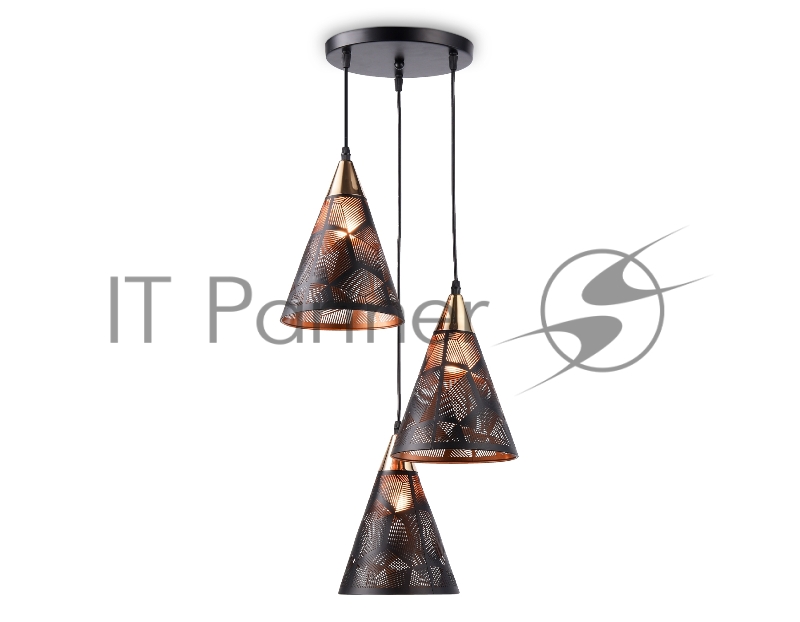Светильник Ambrella light TR8435/3 BK/FGD черный/золото E27/3 max 40W D360*800