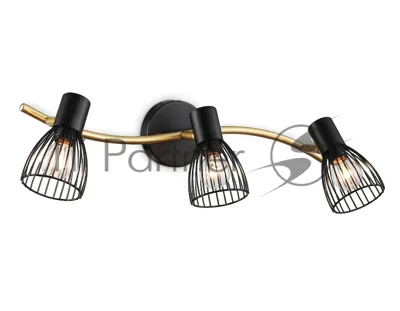 Светильник Ambrella light TR8661/3 BK/GD черный/золото E14/3 max 60W 550*100*170