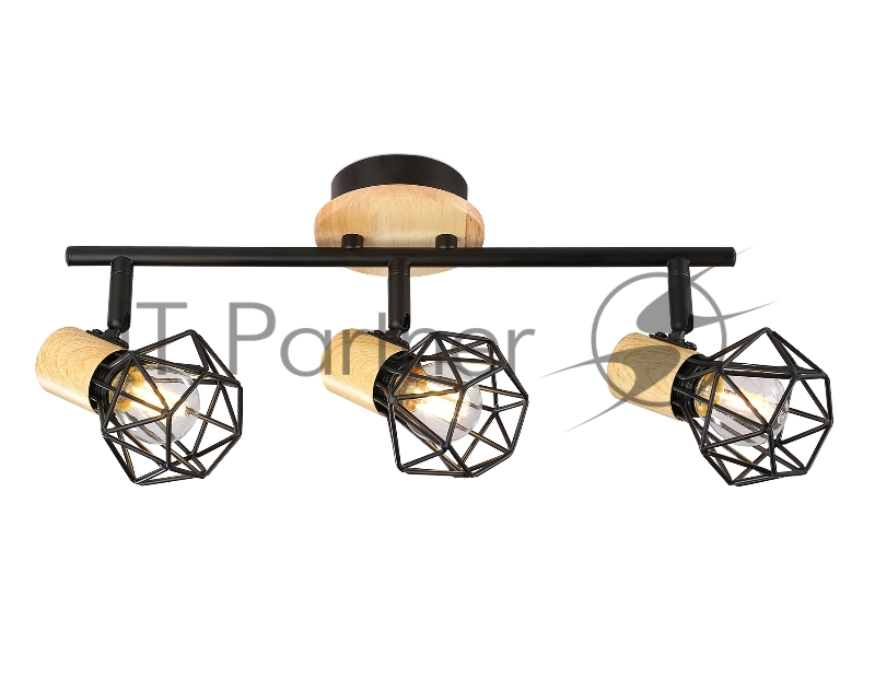 Светильник Ambrella light TR8753/3 BK/WD черный/дерево IP20 E27/3 435*115*200