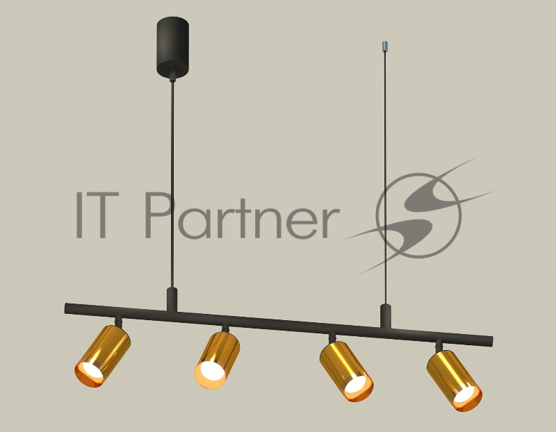 Светильник Ambrella light XB9002330/4 SBK/PYG черный песок/золото желтое полированное MR16 GU5.3 (С9002, С6327, N6134)