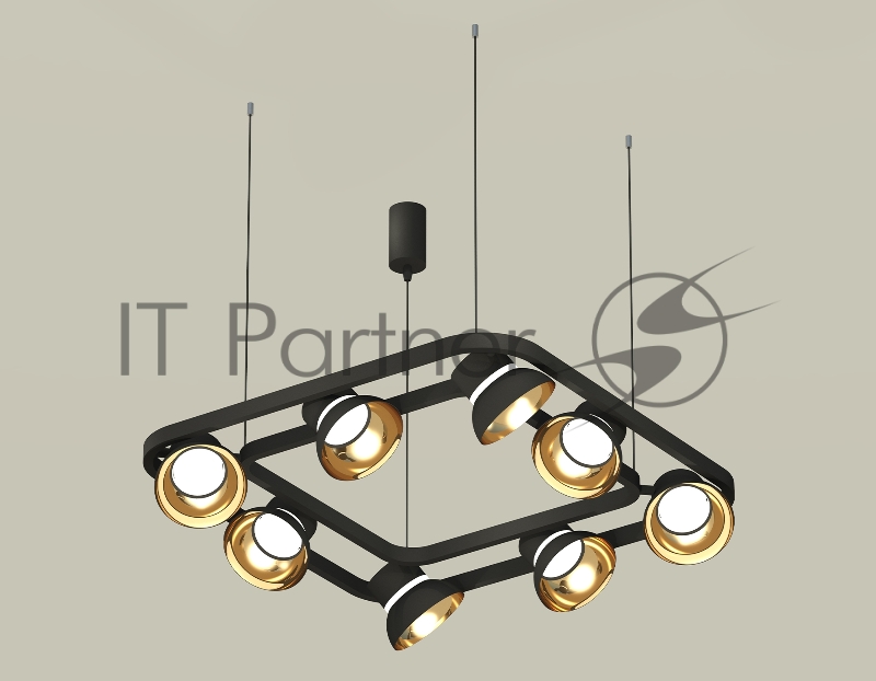 Светильник Ambrella light XB9182081/8 SBK/PYG/CL черный песок/золото желтое полированное/прозрачный GX53 (С9182, N8145)