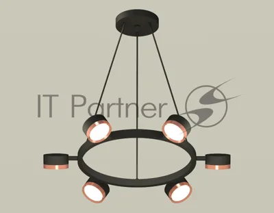 Светильник Ambrella light XB9193153/6 SBK/PPG черный песок/золото розовое полированное GX53 (C9193, N8126)