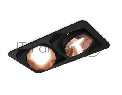 Комплект встраиваемого светильника Ambrella light XC7664025 SBK/PPG черный песок/золото розовое полированное MR16 GU5.3 (C7664, N7035)