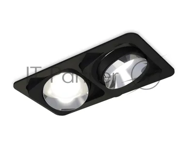 Комплект встраиваемого светильника Ambrella light XC7664022 SBK/PSL черный песок/серебро полированное MR16 GU5.3 (C7664, N7032)