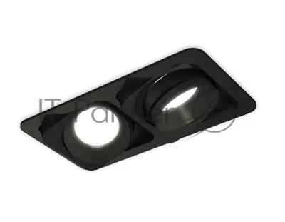 Комплект встраиваемого светильника Ambrella light XC7664021 SBK/PBK черный песок/черный полированный MR16 GU5.3 (C7664, N7031)