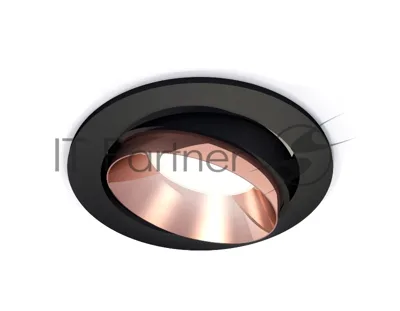 Комплект встраиваемого поворотного светильника Ambrella light XC7652025 SBK/PPG черный песок/золото розовое полированное MR16 GU5.3 (C7652, N7035)