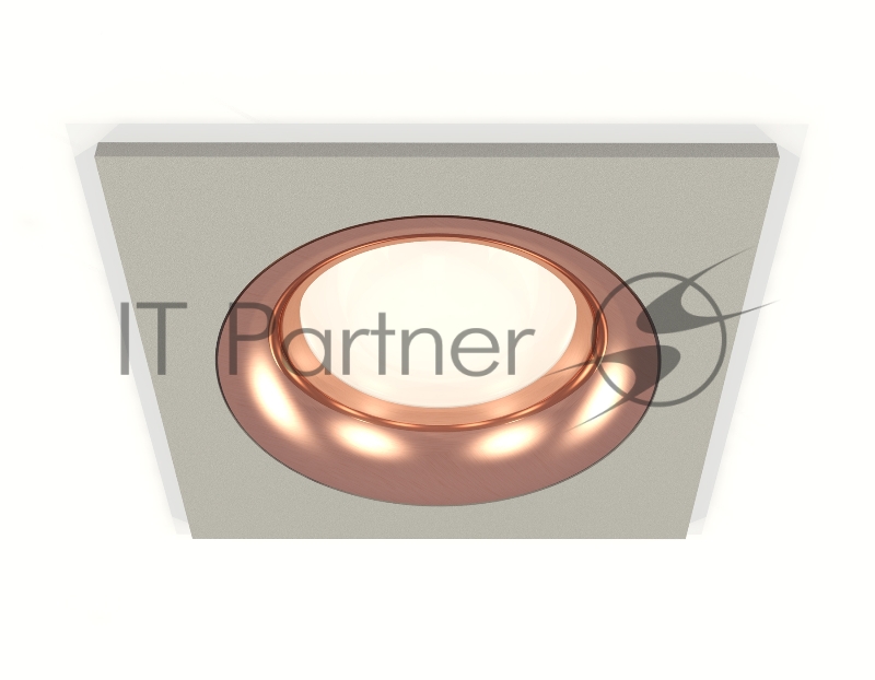 Комплект встраиваемого светильника Ambrella light XC7633006 SGR/PPG серый песок/золото розовое полированное MR16 GU5.3 (C7633, N7015)