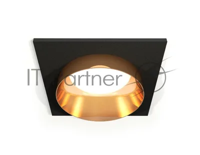 Комплект встраиваемого светильника Ambrella light XC6521024 SBK/PYG черный песок/золото желтое полированное MR16 GU5.3 (C6521, N6134)