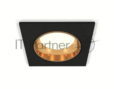 Комплект встраиваемого светильника Ambrella light XC6521004 SBK/PYG черный песок/золото желтое полированное MR16 GU5.3 (C6521, N6113)