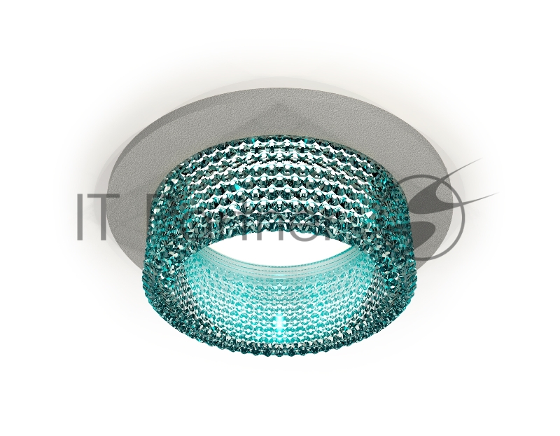 Комплект встраиваемого светильника Ambrella light XC6514043 SGR/BL серый песок/голубой MR16 GU5.3 (C6514, N6153)