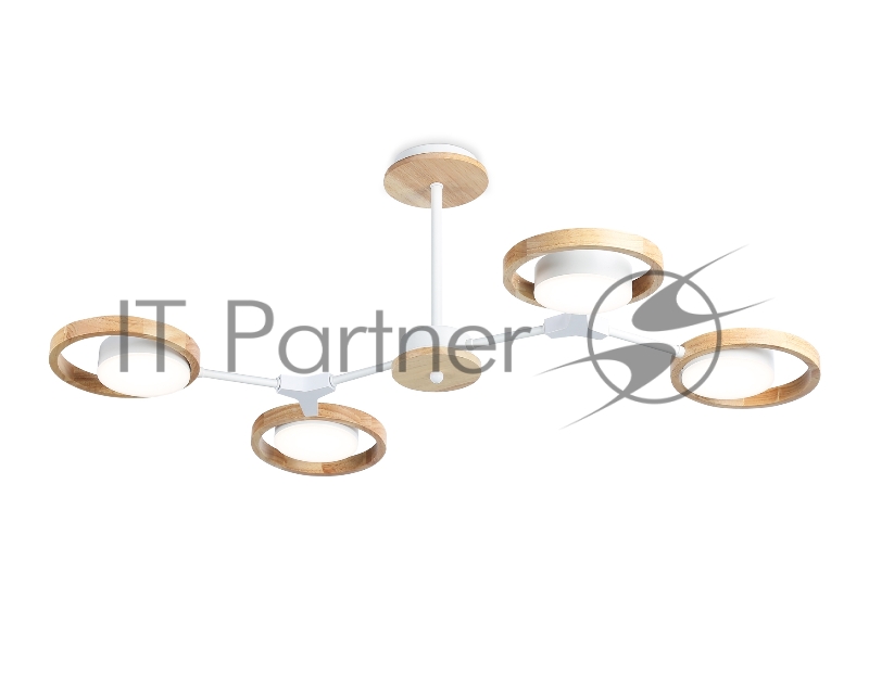 Подвесной светодиодный светильник Ambrella light FL51609/4 WH/LW белый/светлое дерево 3000K/4200K/6400K 28W 825*530*285 (Без ПДУ)