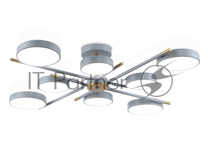 Люстра светодиодная на штанге Ambrella light FL516339/8 GR/CP серый/медь 120W 3000-6000K D850*170 (без ПДУ)